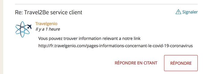 Re: Travel2Be service client - Raity_serial_voyageur