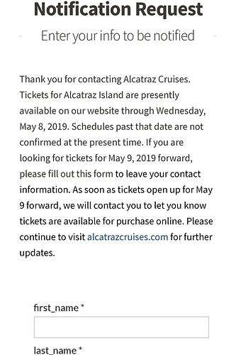 Re: billets pour Alcatraz - Mayannick