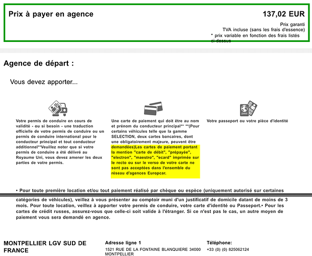 Re: Location de voiture Ryan Air - H@rd