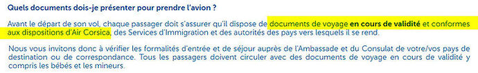 lire avant d'accepter les CVG Air Corsica : document valide - H@rd