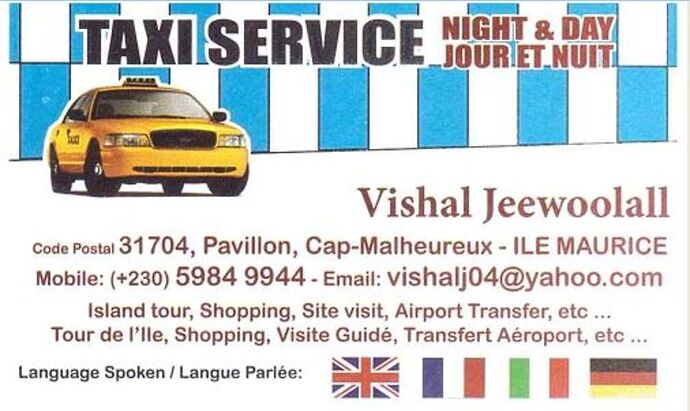 Re: Taxi Vishal Jeewoolall - Cap Malheureux - andreclaude