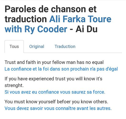 Re: Traduction de la chanson AI DU d'Ali Farka Toure - Lill-tony