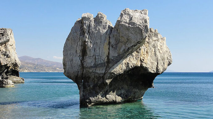 The imposing rock in Preveli Beach