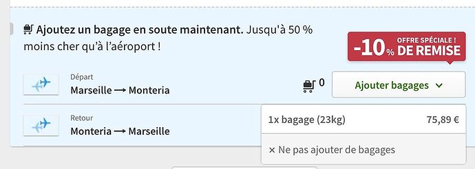 Tarif avec bagage - H@rd