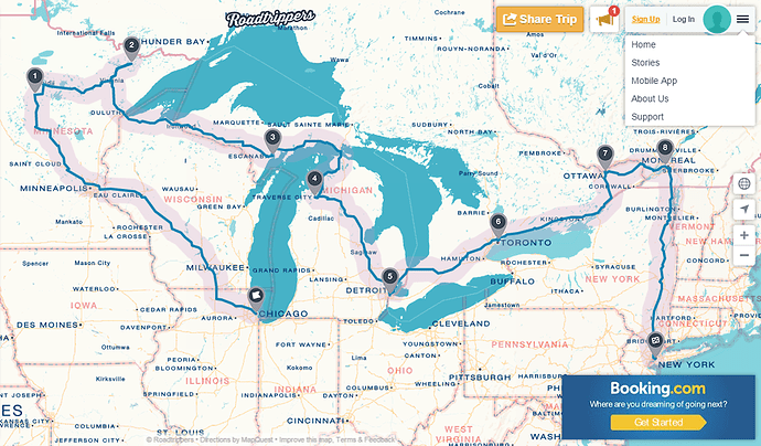 Aide pour itinéraires Midwest Etats-Unis - oxodream