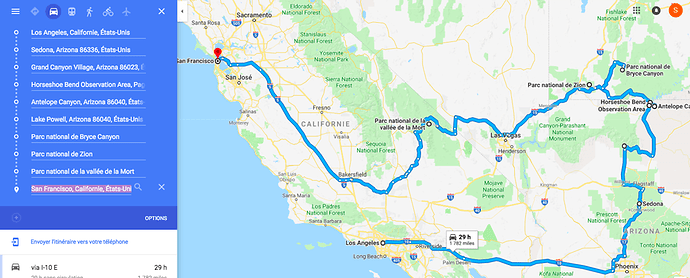 Californie conseil itinéraire - Safff