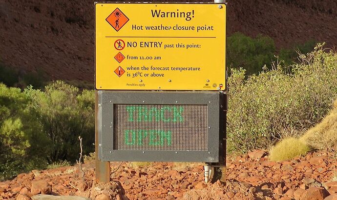 Re: Kings Canyon et Uluru - fermeture en cas de chaleur excessive - PATOUTAILLE