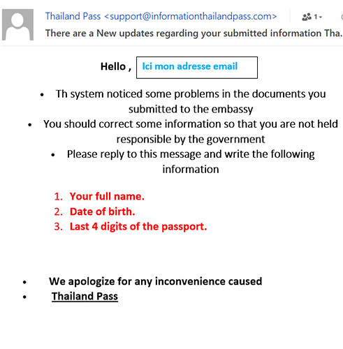 Information incorrecte pour ThailandPass ? - sib1