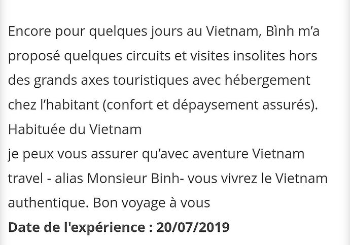 Re: Avis Aventure Vietnam travel - phuketman Re: Avis Aventure Vietnam travel - phuketman