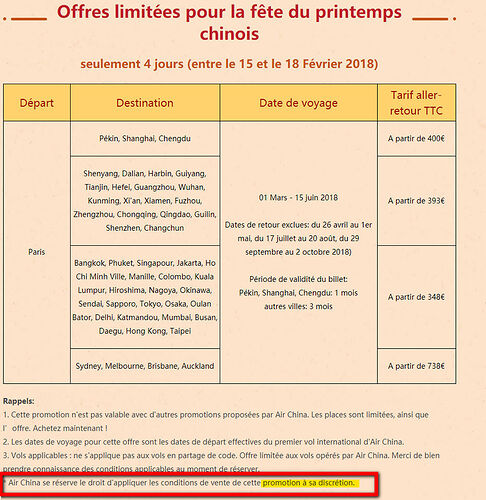 Promotion sur Air China ... à sa discrétion - H@rd