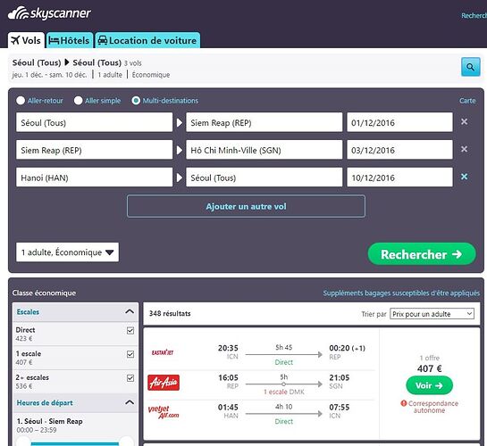 billet en multi-destinations - H@rd