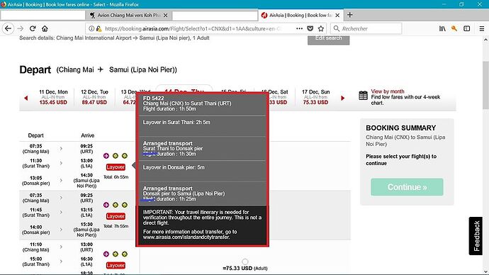Re: Avion Chiang Mai vers Koh Pha Ngan - Fomec.