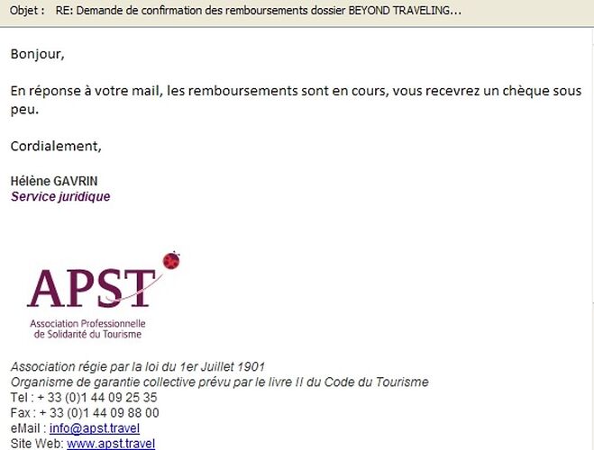 Remboursements APST en vue - JCL Mennecy