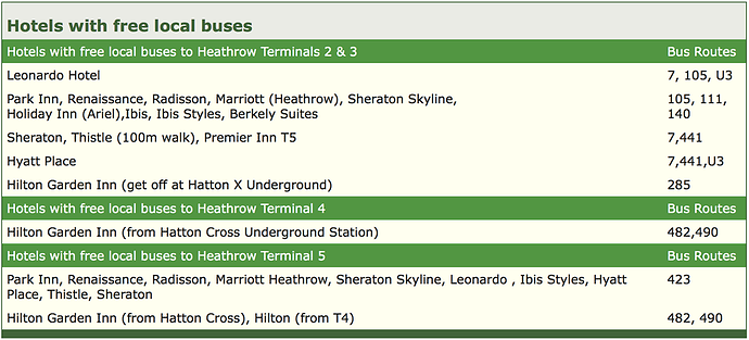 Bus gratuit pour rejoindre les hôtels proches d'Heathrow Airport ! - Ropieur