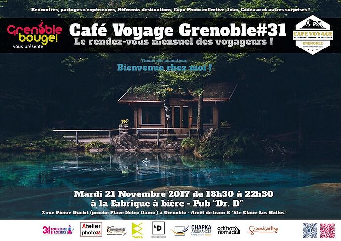 Grenoble - 21 nov 2017 - Café Voyage #31, un apéro de voyageurs ! - Yanick38