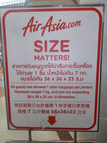 Re: Dimension des bagages avec AirAsia et Thai Lion Air - Fomec.