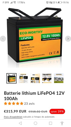 Super-B Nomia 12V Batteries Décharge Lente 100Ah