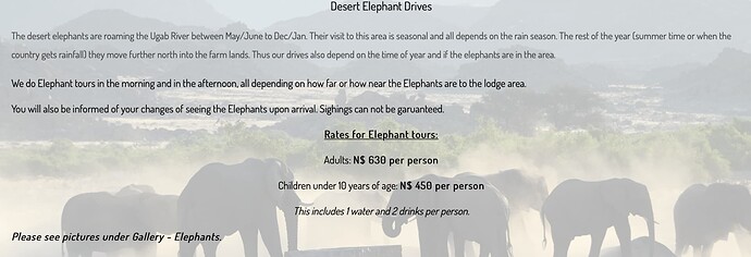 Elephant Drive White Lady