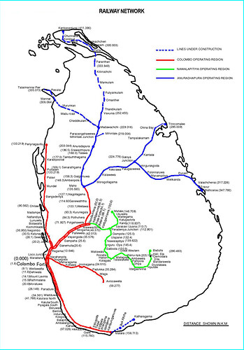 Railway network SL - Hunuwatta