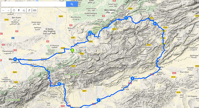 itineraire boumalne imilchil ouzoud - esta
