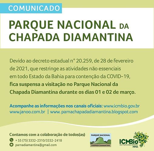 Re: Chapada Diamantina parc national et corona-virus - Ivan Bahia Guide