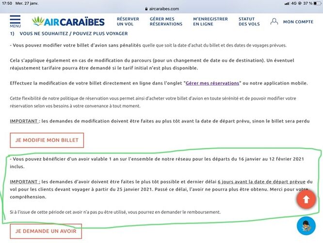 Re: Air Caraïbes: Avoirs ou modifications - Marie Noëlle 87