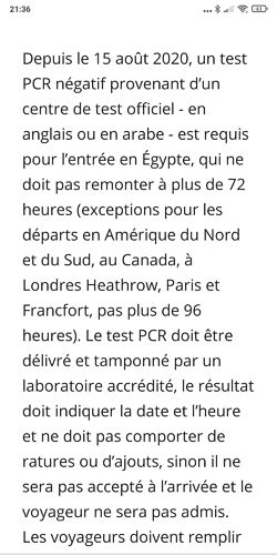 Re: Départ vers l'Egypte depuis la France, sans motif impérieux, vers la mi-mai 2021. Est-ce trop ambitieux ? - isis2018