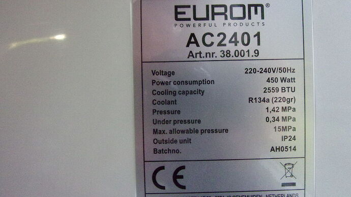 EUROM AC2401 Climatiseur : : Cuisine et Maison