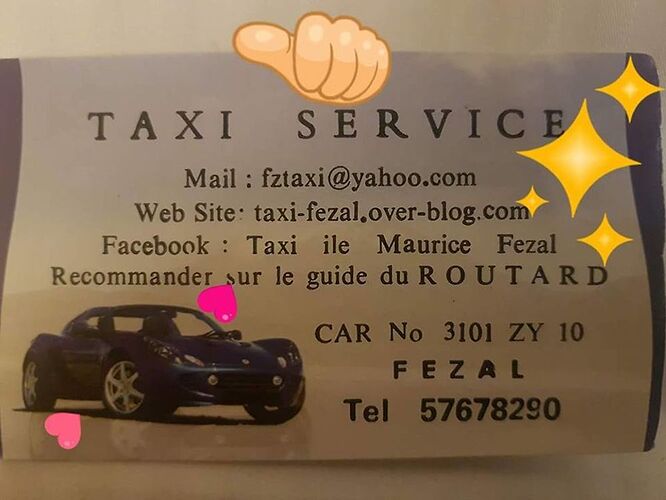 Re: Tarif taxi guide à Maurice - Lj25