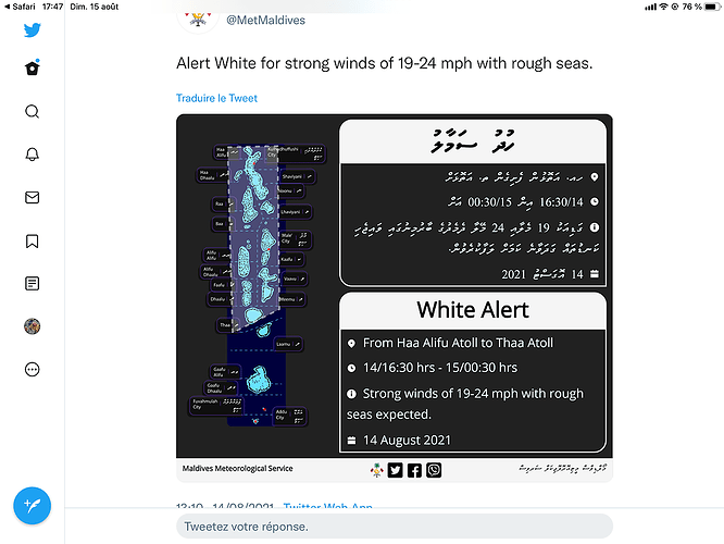 Maldives Meteorology  @MetMaldives - Marie Noëlle 87
