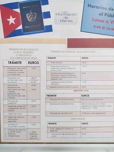 Prix des actes au consulat de Cuba à Paris - zerta2005 Prix des actes au consulat de Cuba à Paris - zerta2005