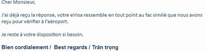 Re: Le Visa électronique en service pour le Vietnam - pneau