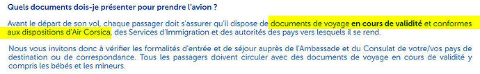 CVG Air Corsica : document valide - H@rd