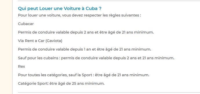 Re: conduire à Cuba - zapata33 Re: conduire à Cuba - zapata33