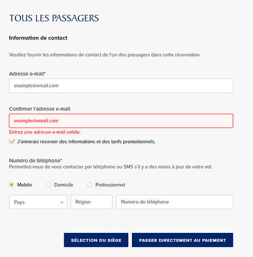 N° passeport facultatif à l'achat avec certaines Cies aériennes - H@rd