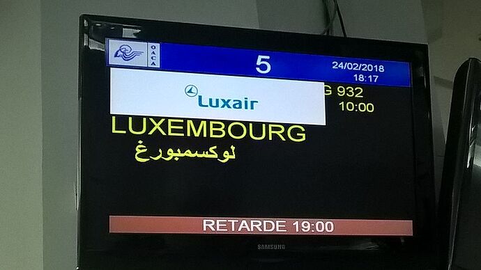 LUXAIR - Vol LG932 du 24.02.2018 : 9 heures de retard - chapi25