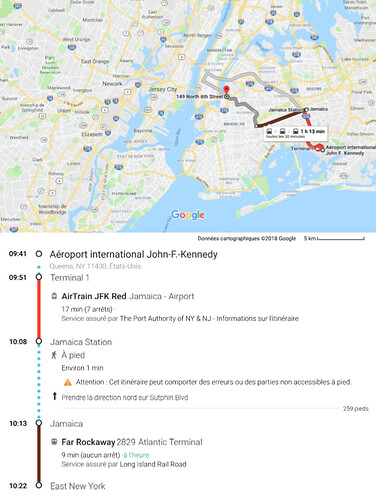 Trajet Aéroports - Brooklyn - OlivBe