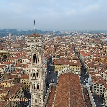 Florence - cloché de Giotto vue depuis de dôme de Santa Maria del Fiore