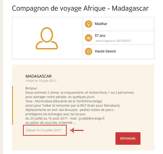 Re: Changement - Roxane de Routard.com