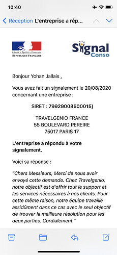 Re: Remboursement vol chez Travelgenio  - Yohan-Jallais