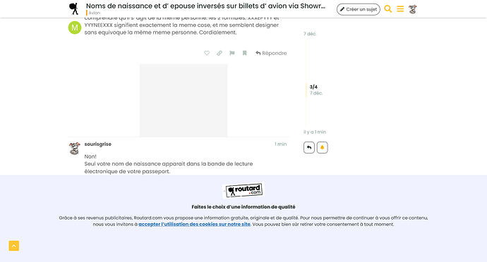 Screenshot 2022-12-07 at 11-04-35 Noms de naissance et d' epouse inversés sur billets d' avion via Showroomprive & Mister Fly - Avion - Forums Routard.com