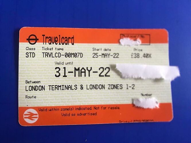 Re: Seven Day Paper TravelCard à Londres - bookinette