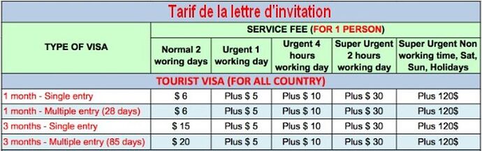 Lettre d'invitation + visa on arrival de 3 mois en multi-entrées ... - H@rd