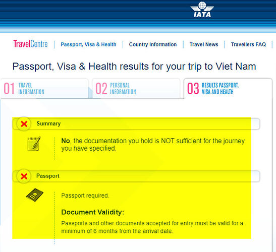 Re: Entrer au Vietnam avec un passeport valable moins de 6 mois - H@rd