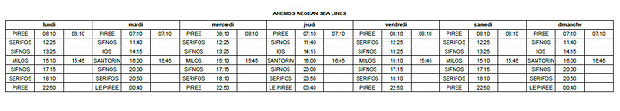 ANEMOS AEGEAN SEA LINES 2023 TIMETABLE 01