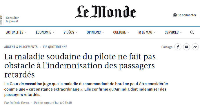 la maladie du commandant de bord ne peut être considérée comme une « circonstance extraordinaire » - H@rd