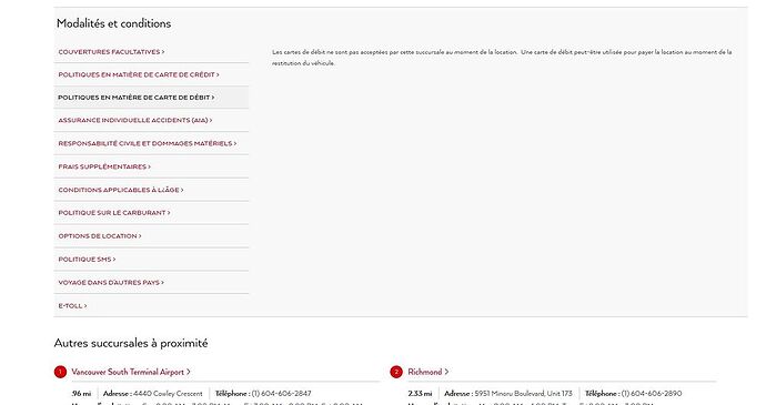 Re: Location voiture Canada : carte de débit ou Credit ? - knowy