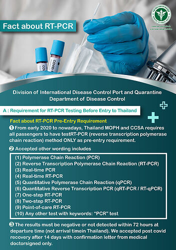 Re: Test PCR en direction de la Thaïlande - Modalités / Pré-requis - Mitch-P