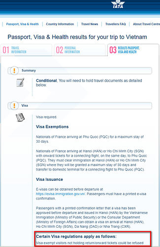 Sans billet de retour/continuation = risque de refus d'embarquement - H@rd