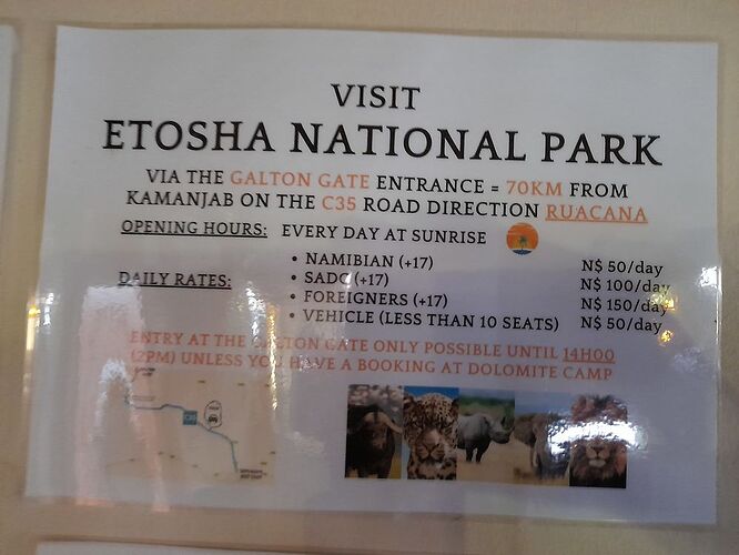 Re: Augmentation entrées aux parc nationaux en Namibie - Isade